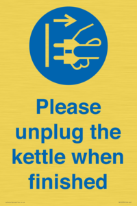 Please unplug the kettle when finished